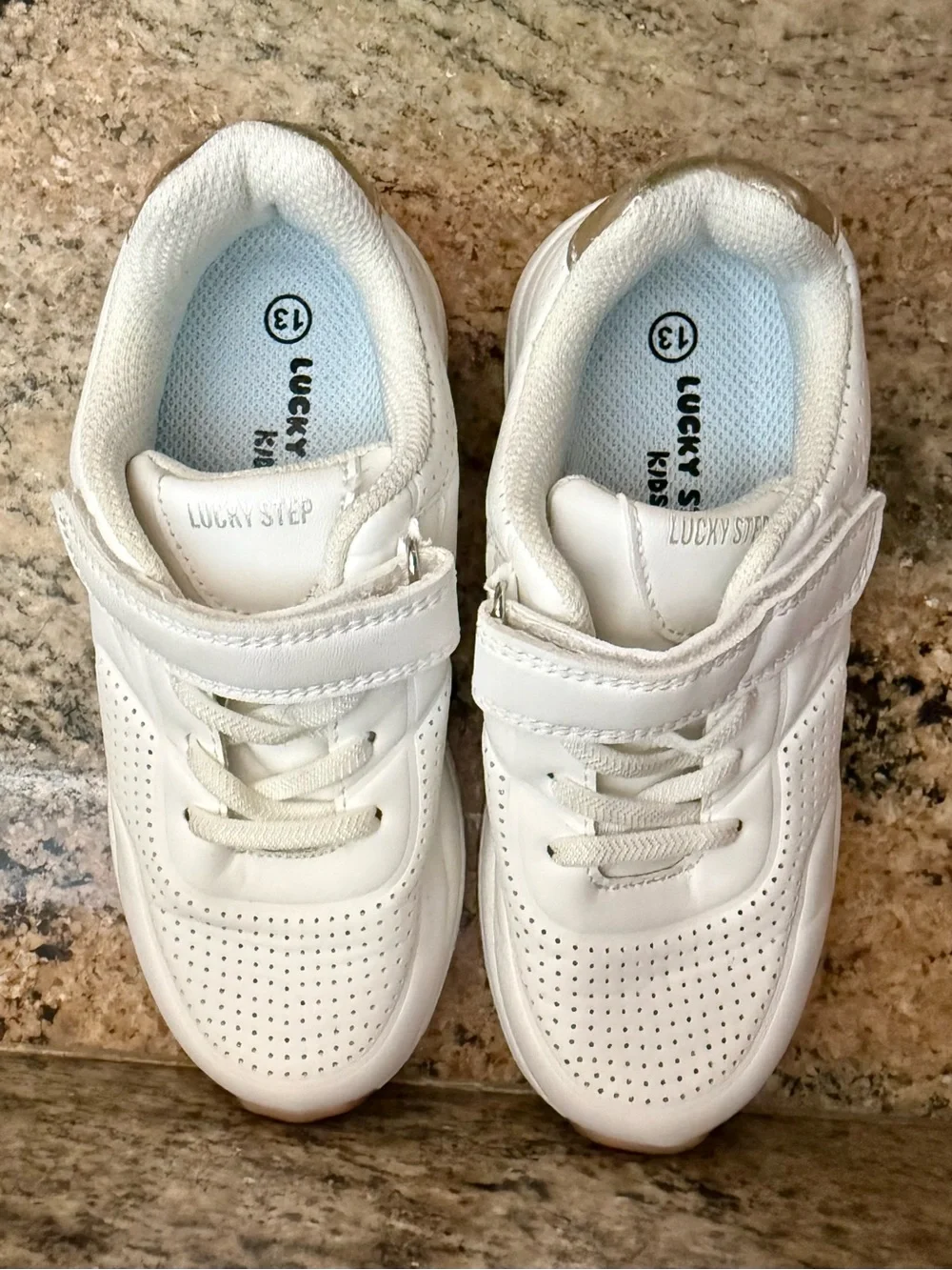 Girls White Athletic Sneakers with Gold Accent | size 13 | NWOT
